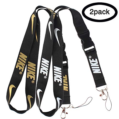 Product Cover Lanyard Keychain Holder Keychain Key Chain Black Lanyard Clip with Webbing Strap (2pack/B)