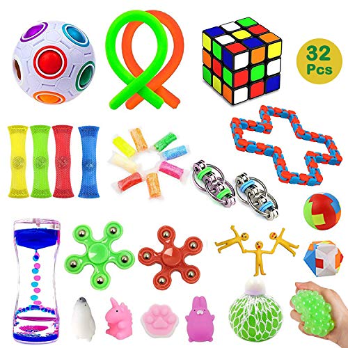 Product Cover 32 Pack Sensory Fidget Toys Set，Stress Relief Hand Toys for Adults Kids ADHD ADD Anxiety Autism, Perfect for Birthday Party Favors, School Classroom Rewards, Carnival Prizes, Pinata Goodie Bag Fillers