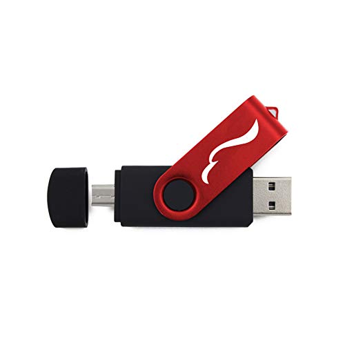 Product Cover USB Flash Drive 64GB OTG Pen Drive for Android Phones, Techkey Memory Stick Thumb Drive for Tablets, Jump Drive Pendrive for PCs, Black&Red