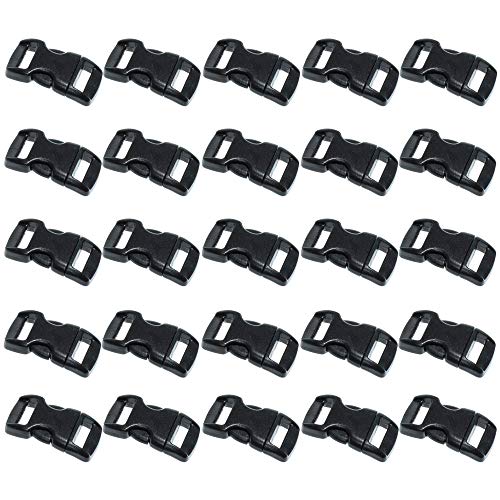 Product Cover Black Plastic Side Release Buckles for Paracord Bracelets (3/8 Inch, 120 Pack)