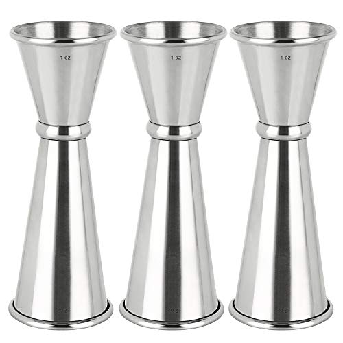 Product Cover 3PCS Double Jigger & Cocktail Jiggers Stainless Steel 1 Ounce X 2 Ounce Alcohol Measuring Tools