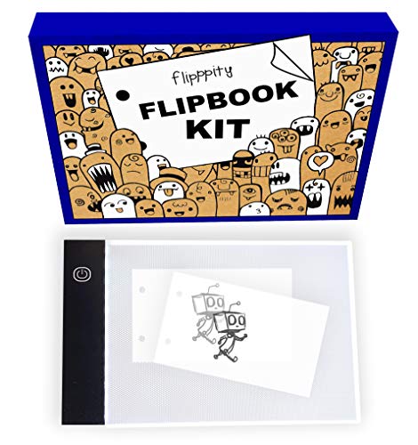 Product Cover Flip book Flipbook kit with light pad and 200 sheets 3x5 pre-drilled flipbook paper.