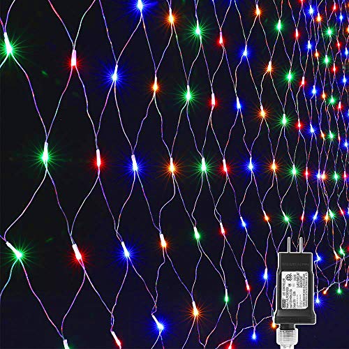 Product Cover Lyhope 12ft x 5ft 360 LED Decorative Net Lights, 8 Modes Low Voltage Mesh Fairy Christmas Lights for Xmas Trees, Bushes, Wedding, Garden, Outdoor, Indoor Decor (Multi-Color)