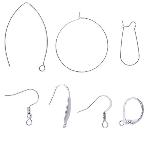 Product Cover 140pcs Mix Style Stainless Steel Ear Wire Earring Hooks Findings for DIY Jewellery Making Findings (11577)