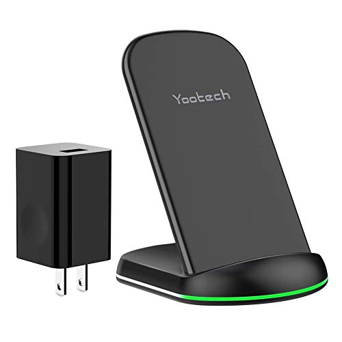 Product Cover Yootech Wireless Charger, 10W Max Qi-Certified Wireless Charging Stand with QC3.0 AC Adapter,Compatible with iPhone 11/11 Pro/11 Pro Max/XR/XS Max/XS/X/8, Galaxy Note 10/Note 10 Plus/S10/S9/S8