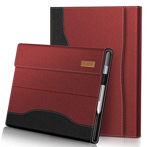 Product Cover INFILAND Microsoft Surface Pro 7 Case Compatible with Microsoft Surface Pro 7/ Surface Pro 6/ Surface Pro 2017/ Surface Pro 4 12.3 inch Tablets, Dark Red