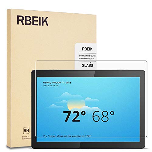 Product Cover Lenovo Smart Tab M10 Screen Protector Glass, RBEIK 9H Hardness Anti-Scratch Anti-Fingerprint Glass Easy-Install Screen Protector Tempered Glass for Lenovo Smart Tab M10 Tablet