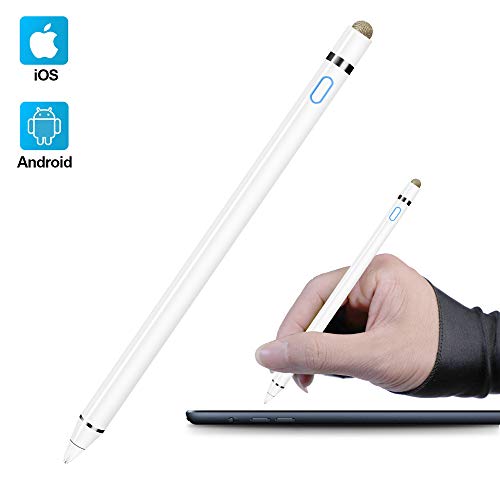 Product Cover Active Stylus Pen Compatible with Apple iPad, Homagical 1.5mm Fine Point Digital Stylus Pen, Rechargeable Capacitive Digital Stylus for Touch Screen Devices (Glove &Pen Bag Included)