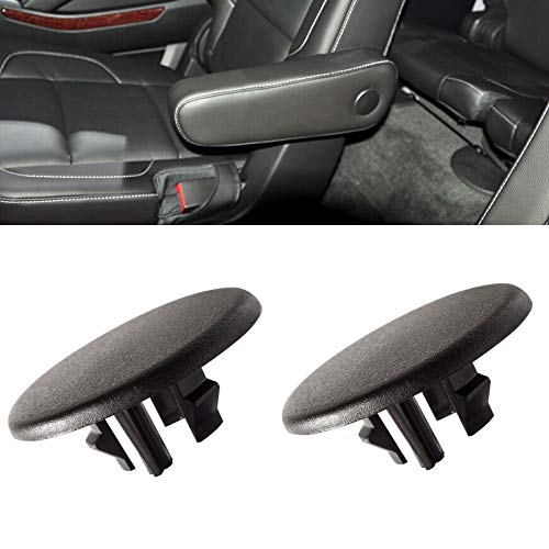 Product Cover Kerman 2pcs Armrest Cover Cap for 07-19 Chevy Tahoe Suburban Yukon Cadillac Escalade Seat Parts Replacement OEM GM 15279690 Rear Bucket Seats Arm Rest Handle Trim Bolt Vehicle Accessories (Black)