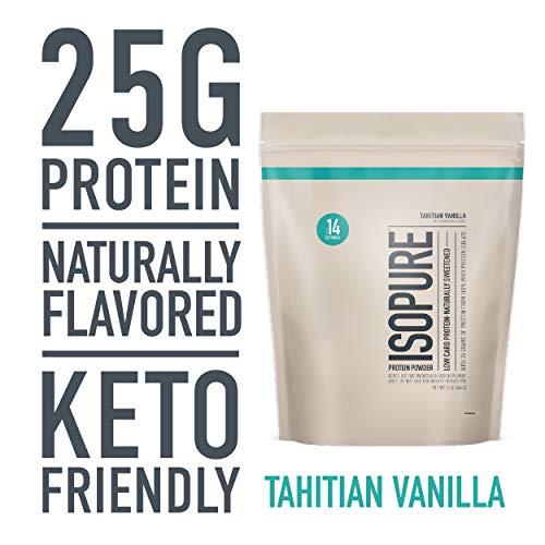 Product Cover Isopure Naturally Flavored, Keto Friendly Protein Powder, 100% Whey Protein Isolate, Flavor: Natural Tahitian Vanilla, 1 Pound