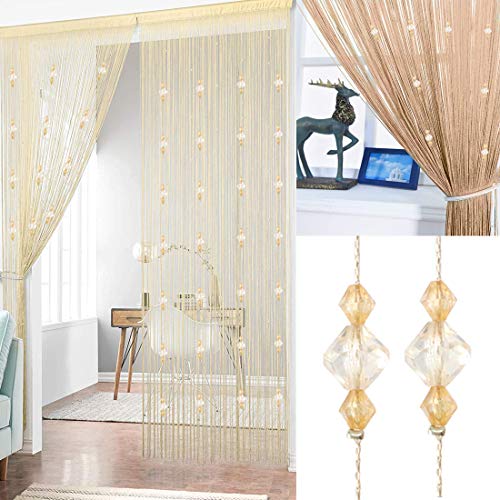 Product Cover Timere Crystal Beaded Curtain Tassel Curtain - Partition Door Curtain Beaded String Curtain Door Screen Panel Home Decor Divider Crystal Tassel Screen 90x200cm