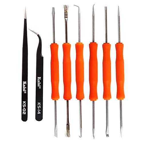 Product Cover Kaisiking 6 Pcs Double Sided Soldering Assist Aid Repair Tool with 2 Precision Tweezers for Electronics Repair and Soldering