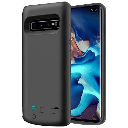 Product Cover RUNSY Battery Case Compatible with Samsung Galaxy S10+ Plus, 6000mAh Rechargeable Extended Battery Charging Case, External Battery Charger Case, Adds 1.5X Extra Juice (6.4 inch for Galaxy S10+)