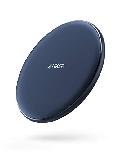 Product Cover Anker Wireless Charger, PowerWave Pad, Compatible iPhone 11, 11 Pro, 11 Pro Max, Xs Max, XR, XS, X, 8, 8 Plus, 10W Fast-Charging Galaxy S10 S9 S8, Note 10 Note 9 Note 8 (No AC Adapter) - Navy Blue
