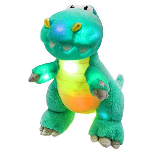 Product Cover Houwsbaby LED Glowing Night Light Dinosaur Stuffed Animal Soft Plush Toy Hugging Gift for Kids Boys Girls Decoration Holiday Christmas,12.5'' (Green)