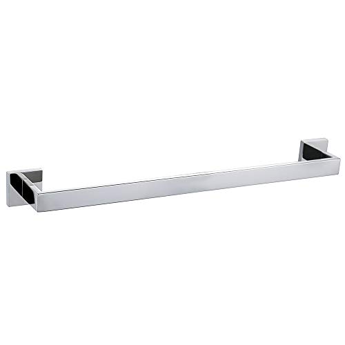 Product Cover TNOMS SUS 304 Stainless Steel Bathroom Towel Bar Square Towel Holder Rack Rail Storage Organizer Hanger 19.7-Inch, Polished Finish,HRQ7004P-50CM