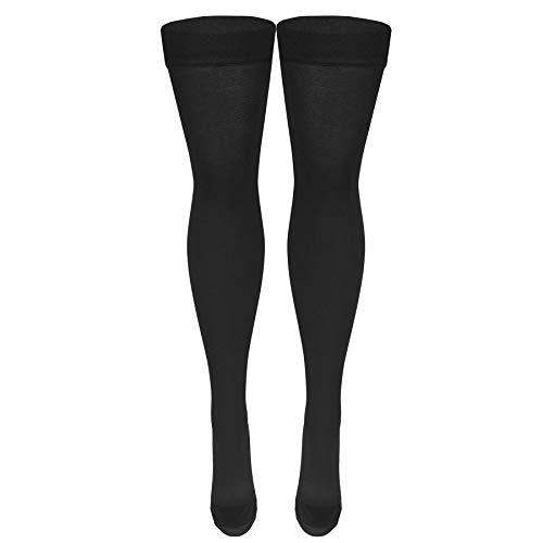 Product Cover Nuvein Medical Compression Stockings, 20-30 mmHg Support, Women & Men Thigh Length Hose, Closed Toe, Black, Large