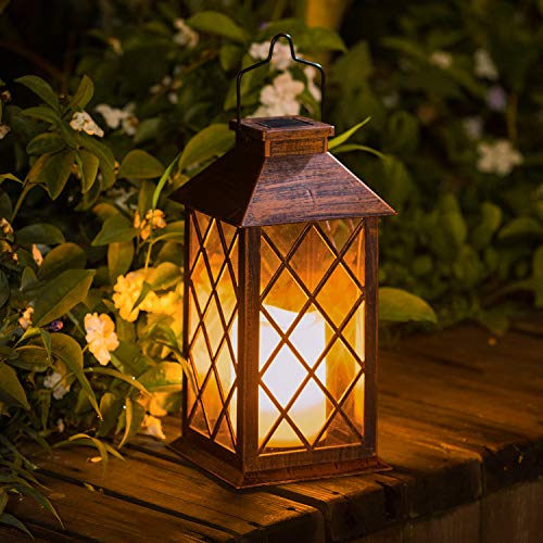 Product Cover TAKE ME Solar Lantern,Outdoor Garden Hanging Lantern-Waterproof LED Flickering Flameless Candle Mission Lights for Table,Outdoor,Party