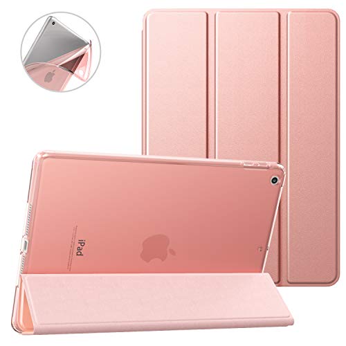 Product Cover Dadanism iPad 9.7 2018 Case 6th Generation/iPad 9.7 2017 Case 5th Generation, [Flexible TPU Translucent Soft Back] Ultra Slim Lightweight Trifold Stand Smart Cover with Auto Sleep/Wake, Rose Gold
