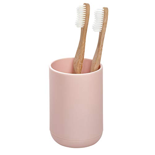 Product Cover iDesign Cade Toothbrush Holder, Holds Normal Toothbrushes, Spin Brushes, and Toothpaste - Matte Blush