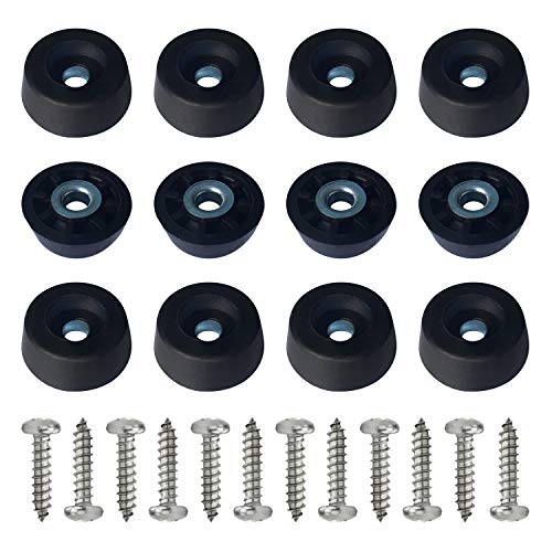 Product Cover 12 Soft Cutting Board Rubber Feet w/Stainless Steel Screws (0.25