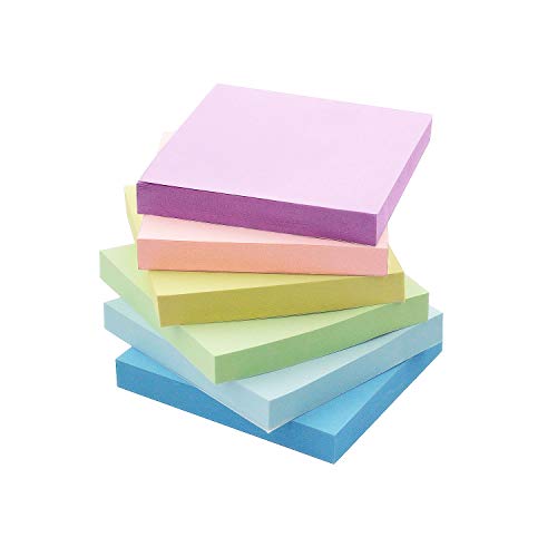 Product Cover Early Buy Sticky Notes 3x3 Self-Stick Notes 6 Pastel Color 6 Pads, 100 Sheets/Pad