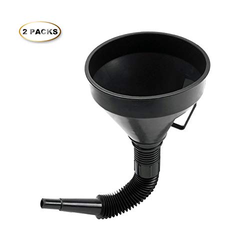 Product Cover U-BCOO Multi-fFunctional Plastic Funnel Oil Funnel with Flexible Extension Nozzle for Cars and Motorcycles, Engine Oil, Liquid, Diesel, Kerosene and Gasoline (2PC Funnel)
