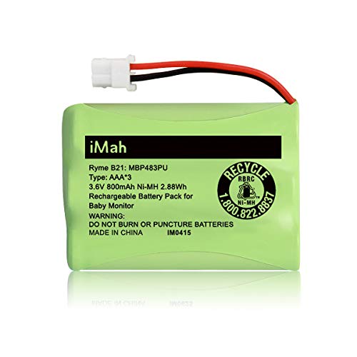 Product Cover iMah Ryme B21 Battery Compatible with Motorola Baby Monitor MBP33XL (only fits MBP33S MBP36 MBP36S newer 800mAh version) MBP481 MBP482 MBP483 (Don't fit MBP33 MBP33S MBP36 MBP36S older 900mAh version)