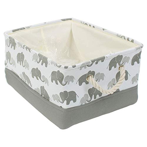 Product Cover BEYONDY Storage Bins,Fabric Storage Baskets Towel Storage Bin Laundry Toy Basket w Drawstring Closure,Gray Elephant