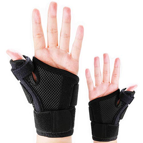 Product Cover Thumb Splint with Wrist Support Brace-Thumb Brace for Carpal Tunnel or Tendonitis Pain Relief,Wrist Brace Fits Both Left and Right Hands,Thumb Spica Splint Stabilizer for Men or Women