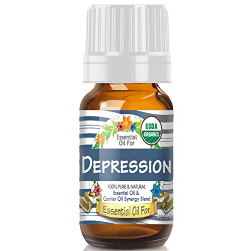 Product Cover Essential Oil for Depression (USDA Organic - 100% Pure) Unique Blend of Essential Oils Recomended by Aromatherapists for Aromatherapy - 10ml