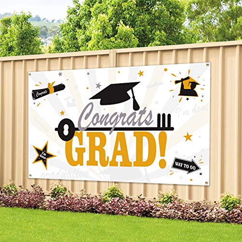 Product Cover Large Fabric Graduation Party Banner 78''x45'' for Graduation Party Supplies 2020, Photo Prop/Booth Backdrop, Graduation Decorations Indoor/Outdoor