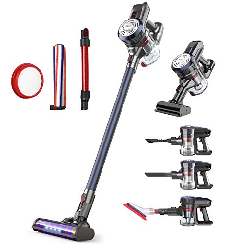 Product Cover Dibea Upgrade Cordless Stick Vacuum Cleaner 250W Powerful Suction Bagless Lightweight Rechargeable 2 in 1 Handheld Car Vacuum for Carpet Hard Floor, Navy Blue D18Pro