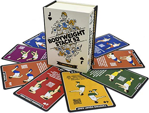 Product Cover Stack 52 Bodyweight Exercise Cards: Workout Playing Card Game. Designed by a Military Fitness Expert. Video Instructions Included. No Equipment Needed. Burn Fat Build Muscle. (Bodyweight Mega Pack)