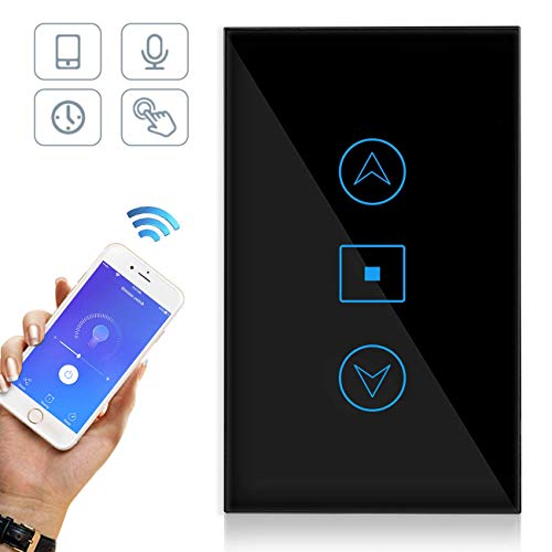 Product Cover Smart Dimmer Switch/WiFi Smart Wall Touch Light Dimmer Switch Glass Panel Smart Life APP Provides Control from Anywhere Compatible with Alexa Google home, No Hub Required-Black