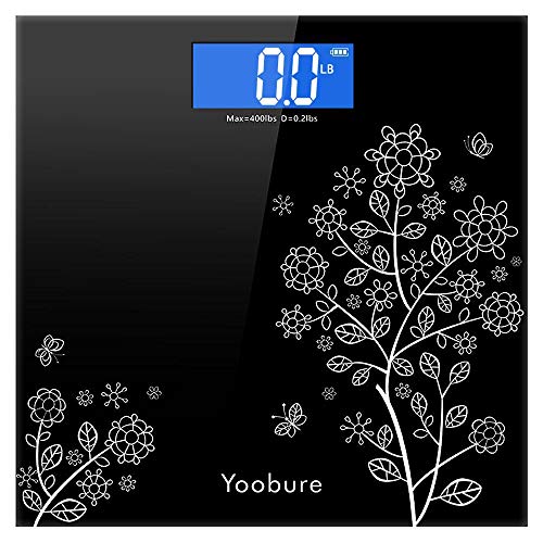 Product Cover Weight Scale, Precision Digital Body Bathroom Scale with Step-On Technology, 6mm Tempered Glass Easy Read Backlit LCD Display, 400 Pounds