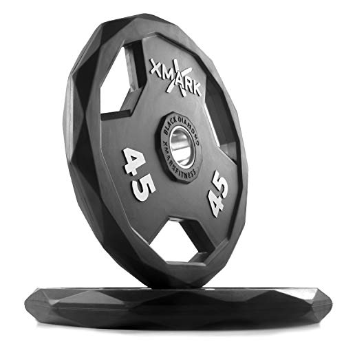 Product Cover XMark Black Diamond Plates, One-Year Warranty, Patented Design, Olympic Weight Plates, Pairs and Sets