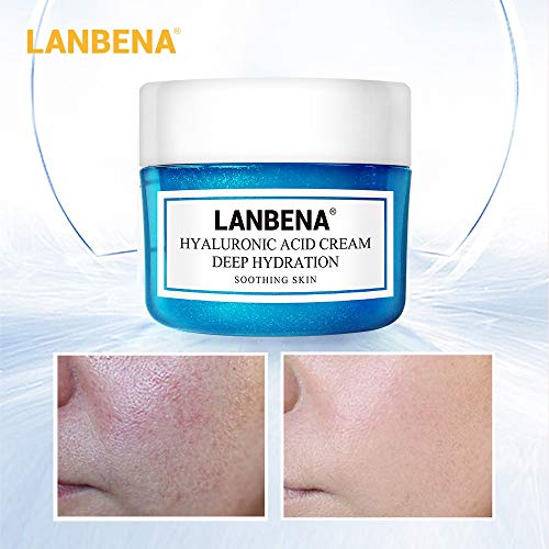 Product Cover LANBENA Vitamin C Serum with Hyaluronic Acid for Face and Skin - Japanese Formula - Made with Natural Ingredients | Brighten Skin, Anti Wrinkle, Anti Aging, Fade Age Spots and Sun Damage - 1.37 Fl. oz