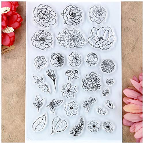 Product Cover Kwan Crafts Flowers Leaves Clear Stamps for Card Making Decoration and DIY Scrapbooking