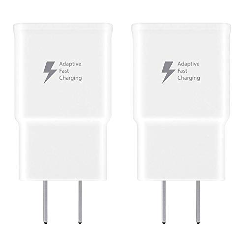 Product Cover Spater Adaptive Fast Charging Wall Charger Compatible with Samsung Galaxy Note9 / Note8 / Note5 / S10 / S9 / S8 / S8 / S7 / S6 Plus, Galaxy S8 Active and More (2 Pack) (White)