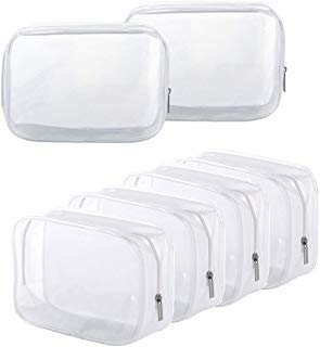 Product Cover 6Pcs Clear Toiletry Carry Pouch With Zipper Portable Pvc Waterproof Cosmetic Bag For Vacation Travel Bathroom And Organizing (One Size)