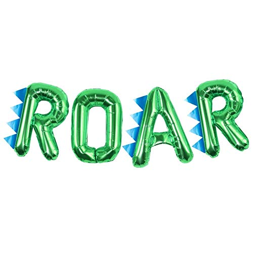Product Cover Dinosaur Birthday Party Happy Birthday Balloons Dinosaur Decorations Party Balloons Giant Balloons Letter Balloons Dinosaur Balloons for Dinosaur Party Foil 'ROAR' 16