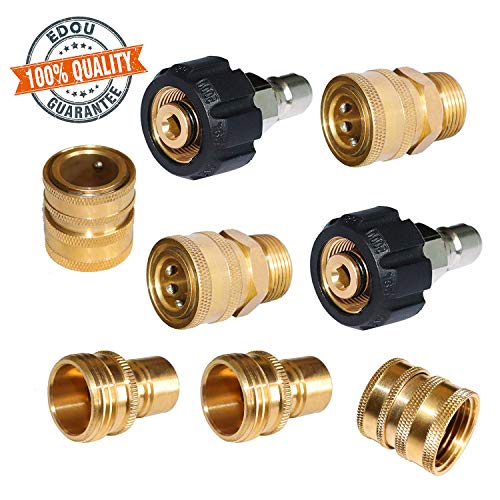 Product Cover EDOU Pressure Washer Adapter Set,Quick Disconnect Kit, M22 Swivel to 3/8'' Quick Connect, 3/4
