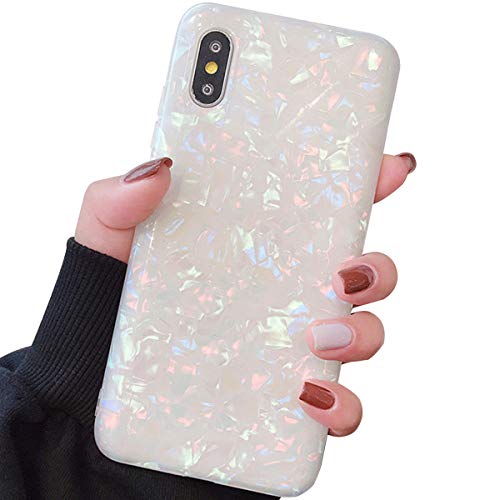 Product Cover Compatible with iPhone XR Cases Cute,Glitter Phone Case Girls Women Pretty Design Protective Slim Shockproof Pearly-Lustre Shell Bumper Soft Silicone TPU Cover for iPhone XR 6.1