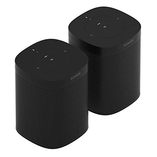 Product Cover Sonos One (Gen 2) Two Room Set Voice Controlled Smart Speaker with Amazon Alexa Built in (2-Pack Black)