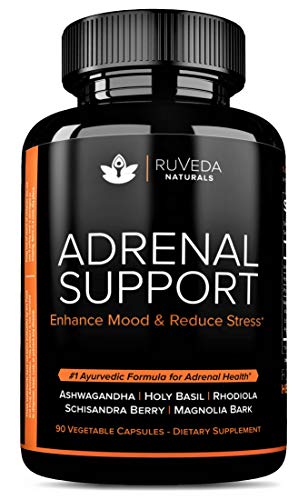 Product Cover Adrenal Support - Natural Adrenal Fatigue Supplements, Cortisol Manager with Ashwagandha Extract, Rhodiola Rosea, Holy Basil, Adaptogenic Herbs for Anxiety