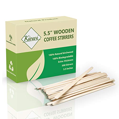 Product Cover Coffee Stirrers Sticks, Natural Birch Wood 500 Count, 5.5