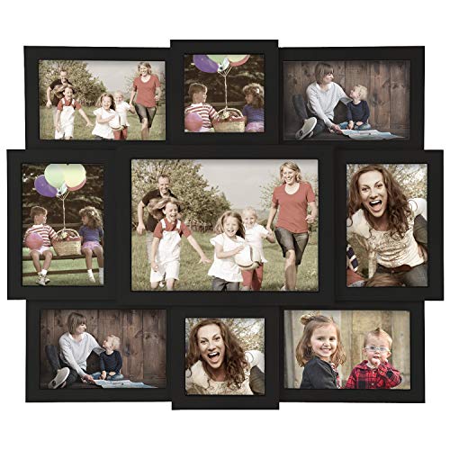 Product Cover DL furniture - 9 Opening Decorative Wall Hanging Collage Puzzle Picture Photo Frame, 4 x 6 inches | Black&White