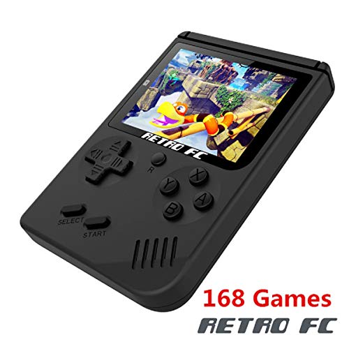 Product Cover BAORUITENG Handheld Game Console, Retro FC Game Console,Video Game Console with 3 Inch 168 Classic Games (Black)