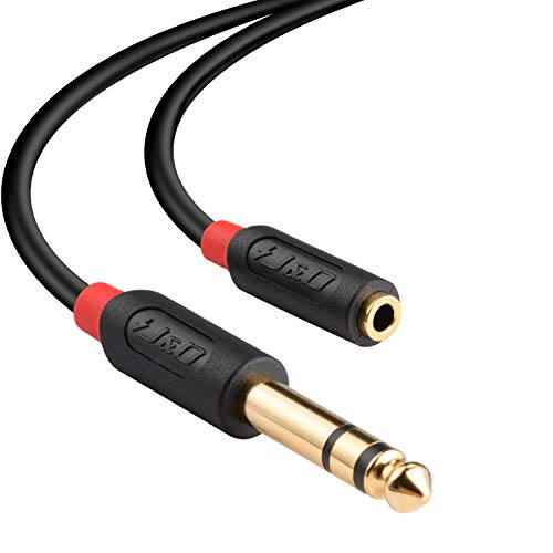 Product Cover J&D 3.5 mm to 6.35 mm Cable, Gold-Plated [Audiowave Series] 3.5mm 1/8